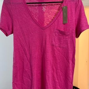 NWT J. Crew Pink Vneck Tshirt